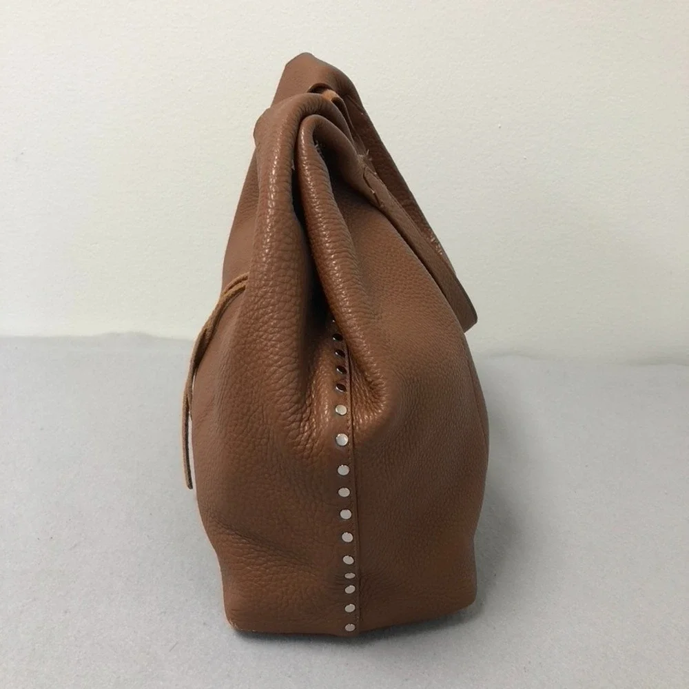 Rebecca Minkoff Darren Signature Carryall Hobo Bag Large Brown Pebbled Leather